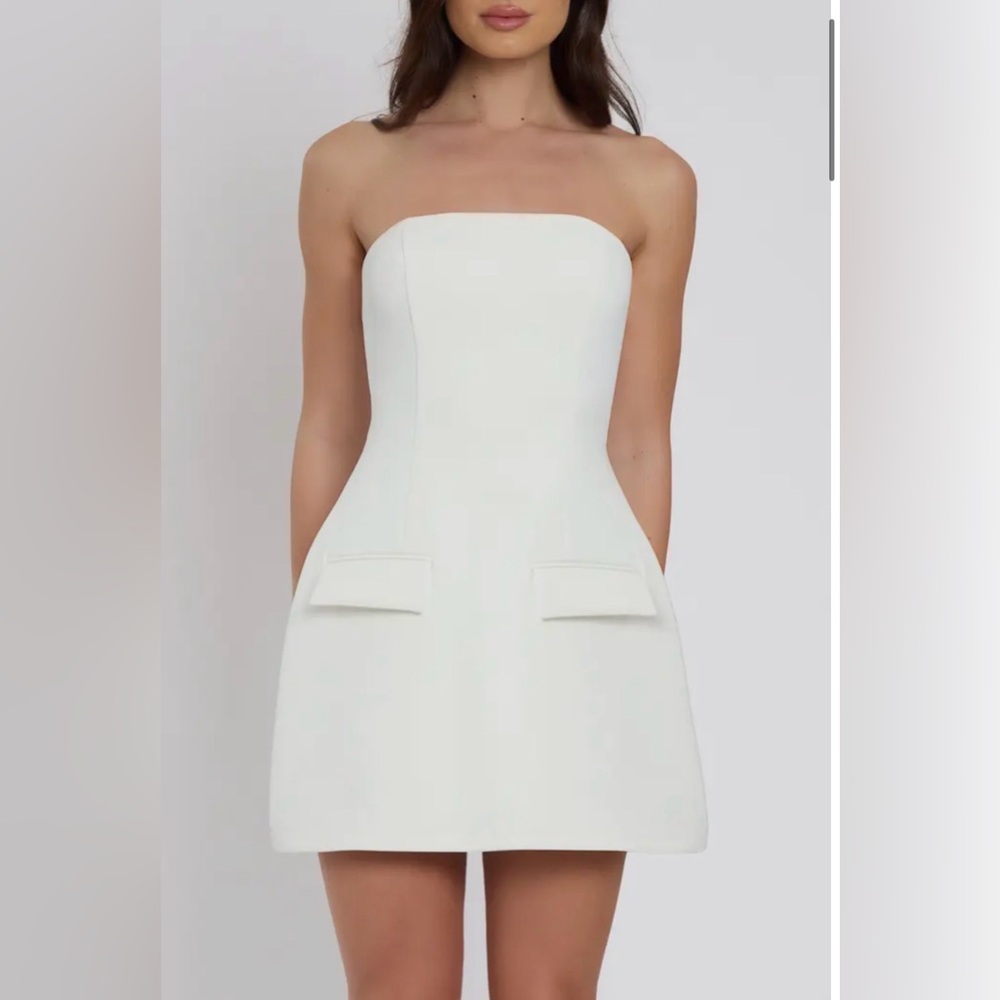 LEAU Solene Strapless Pocket Mini Dress
